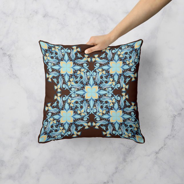 Floral Whirlwind in Mocha Cushion (Creator Uploaded)
