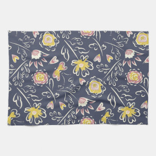 Floral Whirlwind  Tea Towel