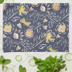 Floral Whirlwind  Tea Towel