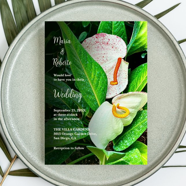 Floral White Cala Lilies Mexican Wedding Invitation (Creator Uploaded)