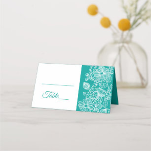 Floral White Daisies Flowers Wedding Party Flower Place Card