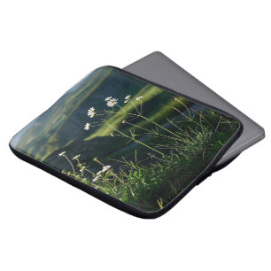Floral White Daisy Nature Landscape  Laptop Sleeve