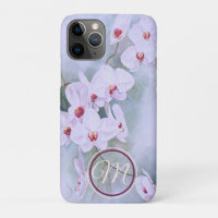 Floral White Orchids Ruby Throated Watercolor
