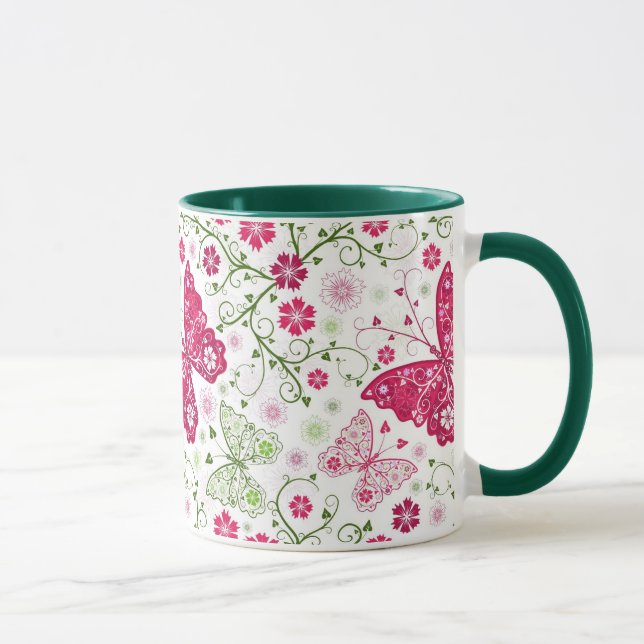 Floral White Pattern Mug (Right)