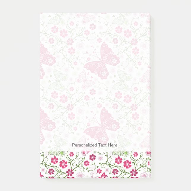 Floral White Pattern Post-it Notes (Front)