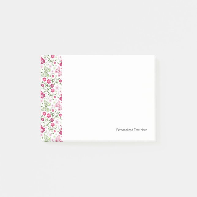 Floral White Pattern Post-it Notes (Front)