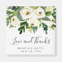 Floral White Roses Greenery Wedding Favour