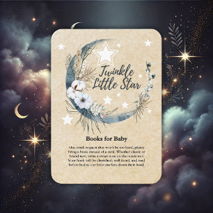 Floral White Twinkle Little Star Baby Shower Enclosure Card