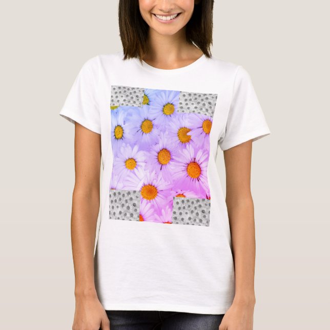 Floral white women's t-shirt (Front)