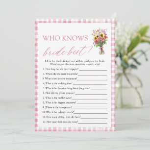 Floral Who Knows The Bride Best Bridal Shower Game Invitation