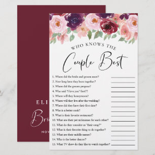 Floral Who Knows the Couple Best Shower Game