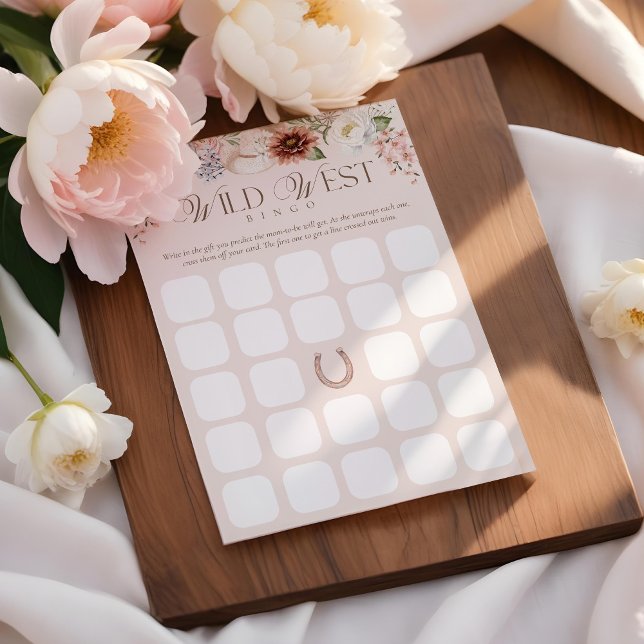 Floral Wild West Bingo Baby Shower Game Card (Floral Wild West Bingo Baby Shower Game Card)