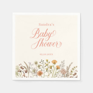 Floral Wildflower Baby Shower Napkin