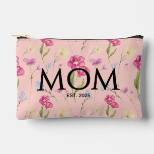 Floral Wildflower Blush Pink Mum Established  Accessory Pouch