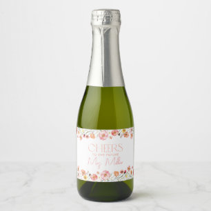 Floral Wildflower Bridal Shower Wine Sparkling Wine Label