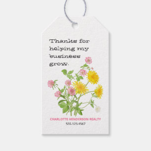 Floral Wildflower Customer Thank You Gift Tags