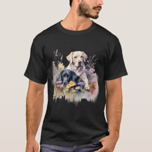 Floral Wildflower Dog Labrador Retriever T-Shirt