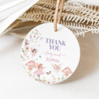 Floral Wildflower Fairy First Birthday Party Round