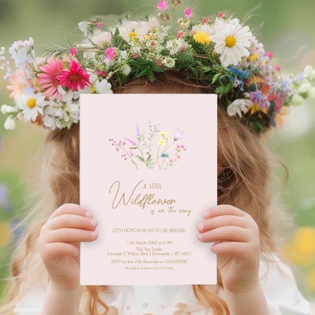  Floral Wildflower Girl Baby Shower Invitation (Creator Uploaded)