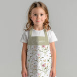 Floral Wildflower Kids Girly Personalised Apron<br><div class="desc">Make a statement in the kitchen with this beautiful and feminine floral apron. It features an all-over wildflower pattern in shades of pink, blue beige and sage green. The personalised apron also features your name on the top, making it perfect for gifting or own use. This apron is both stylish...</div>