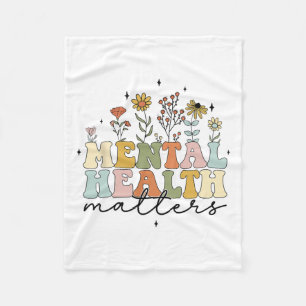 Floral Wildflower Mental Health Problems Awareness Fleece Blanket