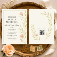 Floral Wildflower QR Code Bridal Shower