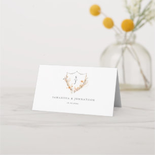 Floral Wildflower Wedding Folded Place Card