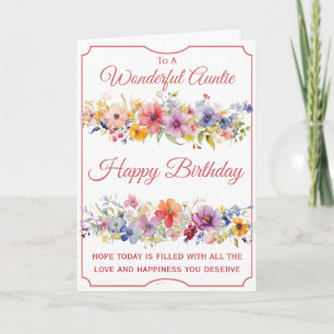 Floral Wildflowers Auntie Birthday Card