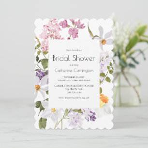 Floral Wildflowers Bridal Shower Invitations