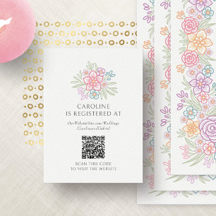 Floral Wildflowers Pastel Registry Enclosure Card