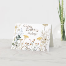 Floral Wildflowers Rustic Boho Whimsical Birthday