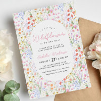 Floral Wildflowers Spring Summer Pink Baby Shower