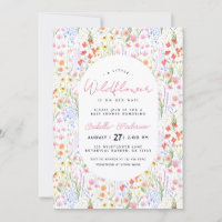 Floral Wildflowers Spring Summer Pink Baby Shower