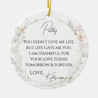 Floral Wildflowers Stepmother Of The Bride Gift Ceramic Ornament