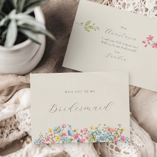 Floral Will You Be My Bridesmaid Proposal Card