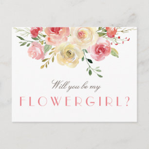 floral   will you be my flowergirl card