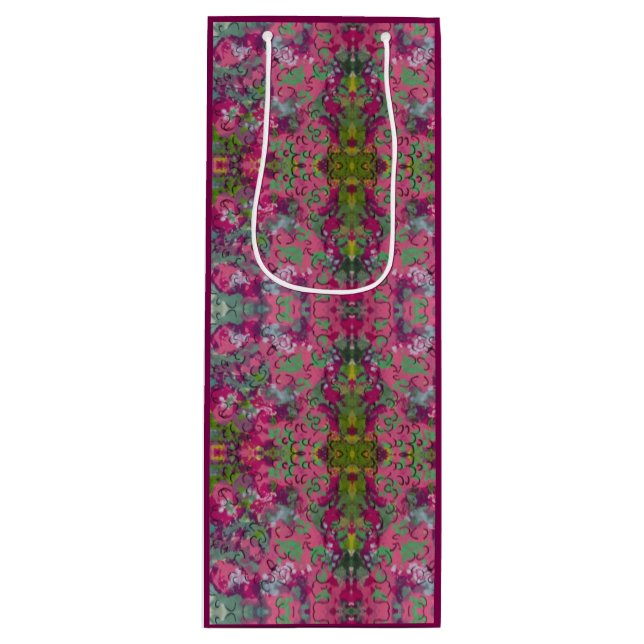 Floral  wine gift bag (Front)