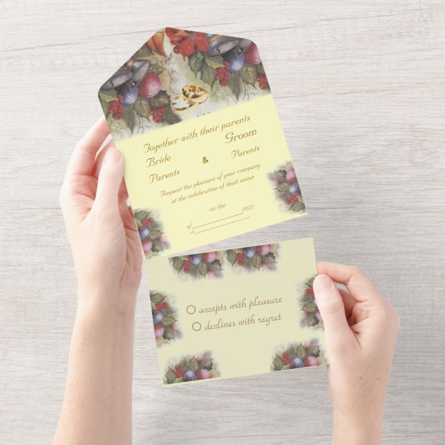 Floral winter and christmas bells all in one invitation (Creator Uploaded)
