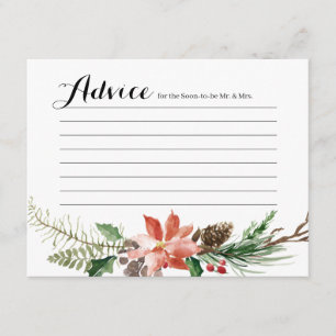 Floral Winter Shower Modern Advice Card