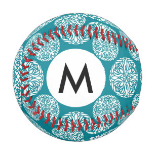 Floral winter snowflake baseball