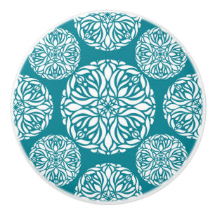Floral winter snowflake ceramic knob