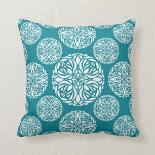 Floral winter snowflake cushion