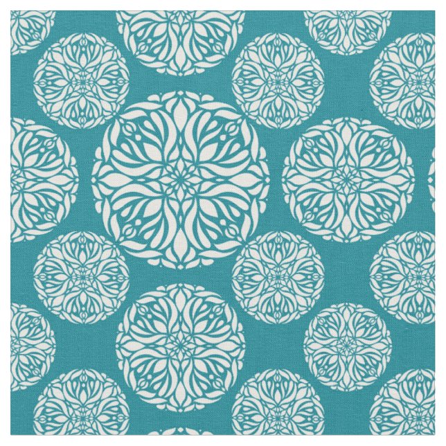 Floral winter snowflake fabric (Close Up)