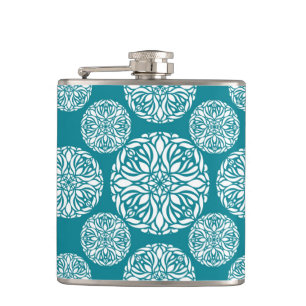 Floral winter snowflake hip flask