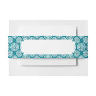 Floral winter snowflake invitation belly band