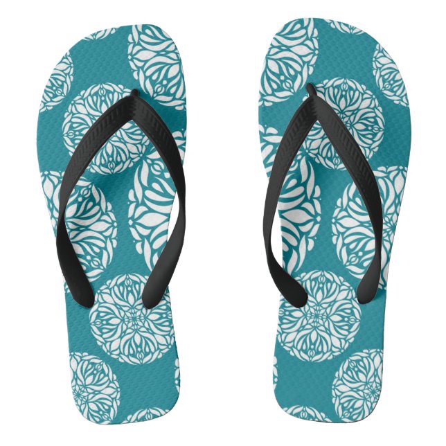 Floral winter snowflake thongs (Footbed)