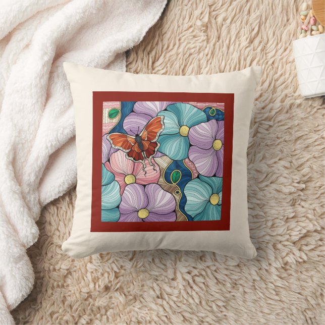 Floral with butterfly cushion (Blanket)