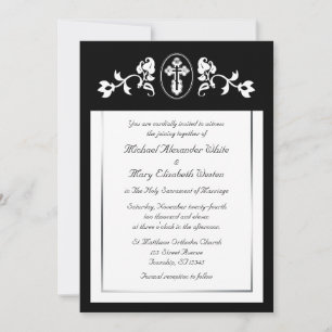 Floral with Cross - Orthodox Wedding Invitations