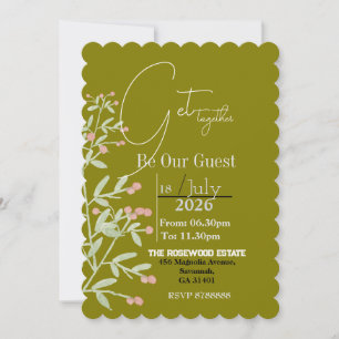 Floral with green getting together Invitation