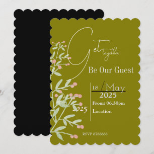 Floral with green getting together Invitation